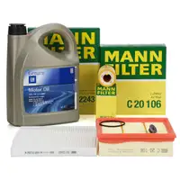 MANN Filterset + 5L ORIGINAL 5W30 dexos2 Motoröl OPEL Corsa D E 1.0 1.2 1.4 ab Motor