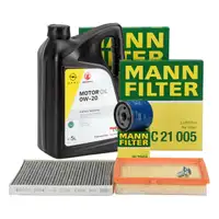 MANN Filterset + 5L ORIGINAL 0W20 Motoröl OPEL Adam (M13) 1.0 90/115 PS