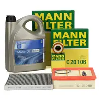 MANN Filterset + 5L ORIGINAL 5W30 dexos1 Gen3 Motoröl OPEL Corsa D 1.0-1.4 bis 19MA9234