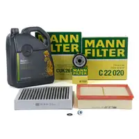 MANN Filterset 3-tlg + 5L ORIGINAL 5W30 Motoröl MERCEDES W176 W246 C117 X117 X156 OM607