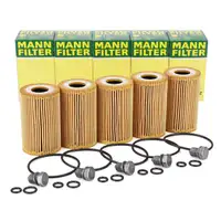 5x MANN HU7008z Ölfilter + Schraube VW Golf 5 6 Passat B6 B7 T5 T6 A3 A4 A6 Q5 1.6/2.0 TDI