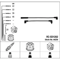 NGK 44254 RC-SD1202 Zündkabelsatz SKODA Favorit (781 785 787) 1.3 54-68 PS ab 07.1993