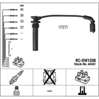 NGK 44341 RC-DW1208 Zündkabelsatz CHEVROLET Aveo / Kalos Spark 1.0 1.2 69-86 PS