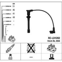 NGK 4944 RC-LD1202 Zündkabelsatz LADA 110 (2110) 111 (2111) 112 (2112) 1.5 16V 91 PS