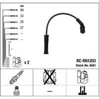 NGK 4081 RC-RN1203 Zündkabelsatz RENAULT Clio 2 Kangoo Megane 1 1.4 1.6 7700273226