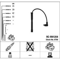 NGK 6794 RC-RN1204 Zündkabelsatz RENAULT Clio 2 Twingo 1 1.2 54/58 PS 7700114549