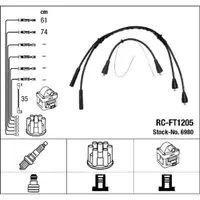 NGK 6980 RC-FT1205 Zündkabelsatz FIAT 500 (111_, 101_, 110_) 0.5 18 PS 01.1965-12.1975