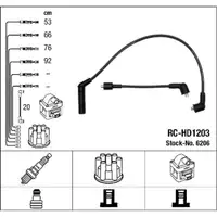 NGK 6206 RC-HD1203 Zündkabelsatz HYUNDAI H-1 / Starex H100 2.4 112/114/122 PS