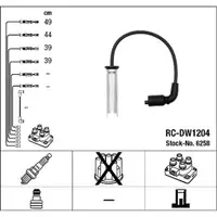 NGK 6258 RC-DW1204 Zündkabelsatz DAEWOO Rezzo (U100) 1.8 91/98/101 PS 96342284