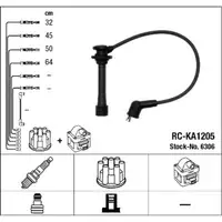 NGK 6306 RC-KA1205 Zündkabelsatz KIA Clarus 2.0i 16 133 PS 0K9A4-18140-B