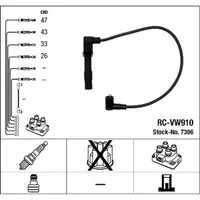 NGK 7306 RC-VW910 Zündkabelsatz VW Polo 6N 9N Lupo Arosa Ibiza 3 FABIA 1 1.4/1.6 16V