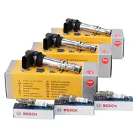 3x NGK Zündspule + 3x BOSCH Zündkerze VW Polo 4 5 Ibiza 3 4 Fabia 1 2 Rapid Roomster 1.2