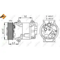 NRF 32424 EASY FIT Klimakompressor RENAULT Megane 2 Grand / Scenic 2 2.0 16V 1.9 dCi