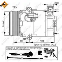 NRF 32429 EASY FIT Klimakompressor OPEL Astra H Zafira B 1.4 1.8 2.0 Turbo OPC 75-241 PS