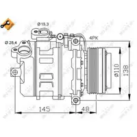 NRF 32465 EASY FIT Klimakompressor BMW 3er E46 320-330i 330d X3 E83 M54 S54 M57 ab 2002