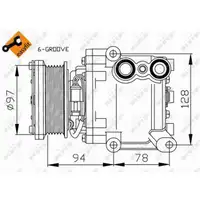 NRF 32724 EASY FIT Klimakompressor FORD Fiesta 6 MK6 1.25 1.4 1.6 TI 60-134 PS bis 06.2011