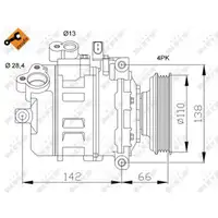 NRF 32106 EASY FIT Klimakompressor AUDI A4 8E B6 bis 12.2002 A6 4B C6 1.9 TDI 101/130 PS