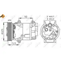 NRF 32208 EASY FIT Klimakompressor RENAULT Megane 1 2 Scenic 1 2 NISSAN Almera 2 Qashqai 1