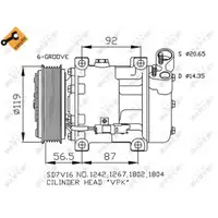 NRF 32270 EASY FIT Klimakompressor CITROEN Berlingo FIAT Punto 199 PEUGEOT Expert Partner