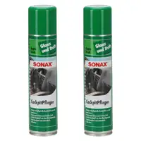 2x 400ml SONAX 344300 Cockpitpfleger Pflege Reiniger Plastik Apple-Fresh