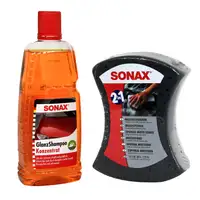 SONAX GlanzShampoo Auto-Shampoo Autoshampoo 1 Liter 314300 + Multischwamm 428000