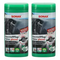 2x 25 Stück SONAX Kunststoffpflegetücher Box glänzend Cockpitreinigung 412100