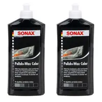 SONAX 296100 POLISH & WAX COLOR Politur & Wachs SCHWARZ 2x 500ml