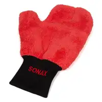 SONAX 428200 Microfaser Waschhandschuh Handschuh Autowäsche Rot