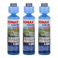 3x 250ml SONAX 271141 XTREME Scheiben Reiniger 1:100 NanoPro Scheiben Klar