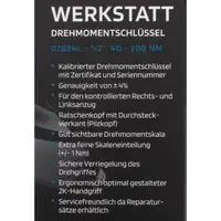 SW STAHL 03884L Drehmomentschlüssel Ratsche Knarre 1/2" Zoll 40-200Nm vierkantantrieb PKW