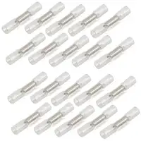 20x Leitungsverbinder Kabelverbinder Stoßverbinder RUND KLAR / SILBER 0.35-0.5mm