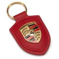 ORIGINAL Porsche Schlüsselanhänger ROT Leder mit Wappen WAP0500920E