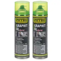 PETEC 72250 Grafitspray Graphit-Öl Spray Schmiermittel Spraydose 2x 500ml