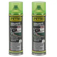 PETEC 71650 Seilfett Seilfettspray Drahtseilfett Zahnradfett Fettspray 2x 500ml