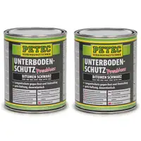 2x 1000ml 1 Liter PETEC 73100 Unterbodenschutz Pinseldose BITUMEN SCHWARZ