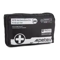 PETEX PKW KFZ Verbandtasche Verbandkasten Erste-Hilfe SCHWARZ DIN13164-2022 (MHD 04.2028)