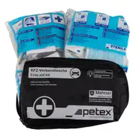 PETEX PKW KFZ Verbandtasche Verbandkasten Erste-Hilfe SCHWARZ DIN13164-2022 (MHD 04.2028)