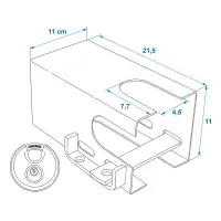 PROPLUS 341325PMS Kastensicherung mit Rundbügel-Vorhangschloss ROT 110x110mm