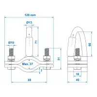 2x PROPLUS Halter für Abreißseil Anhänger Sicherungsseil Bremsseil Wohnwagen Hollandöse