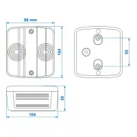 2x PROPLUS 343603 Heckleuchte Rückleuchte Anhänger 4 Funktionen inkl. Glühbirnen 98x104mm