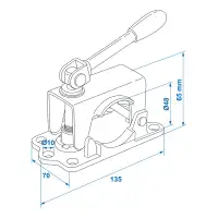 PROPLUS 341536 Klemmschelle 48mm Guss mit Klappknebel für Stützrad Anhänger