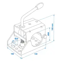 PROPLUS Klemmschelle Klemmhalter Stützradhalter Halterung 60mm Guss für Stützrad Anhänger