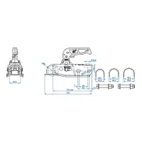 PROPLUS 341042 SPP Kugelkupplung RUND 40-50mm für 2300kg Zugvorrichtung Anhänger Zugmaul