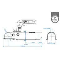 PROPLUS 341013 Kugelkupplung RUND 50mm für 750kg Zugvorrichtung Anhänger Zugmaul