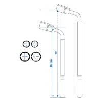 PROPLUS Teleskop Radmutternschlüssel Radschlüssel Stecknuss ausziehbar 17/19/21/23mm