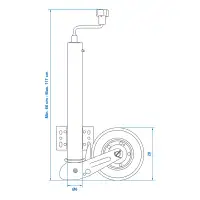 PROPLUS 341505 Stützrad Deichselrad Stahlfelge Vollgummi-Reifen Ø60mm 400kg 200x60mm