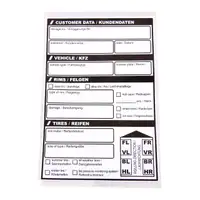 100x Reifenetikett 80x120mm für die Reifeneinlagerung auf Rolle Autoreifen PKW