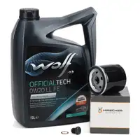 5L WOLF 0W20 LL FE Motoröl + HIRSCHER Ölfilter VW Golf 7 8 Passat B8 A1 A3 Q3 1.0-1.5 TSI