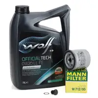 5L WOLF 0W20 LL FE Motoröl + MANN Ölfilter VW Golf 7 8 Passat B8 A1 A3 Q2 Q3 1.0-1.5 TSI