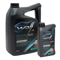 6L 6 Liter WOLF OFFICIALTECH 0W20 LL FE Motoröl Öl VW 508/509.00 FORD WSS-M2C956-A1